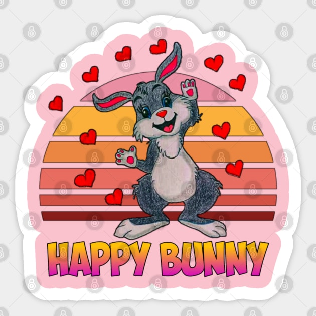 Happy bunny Sticker by sukhendu.12